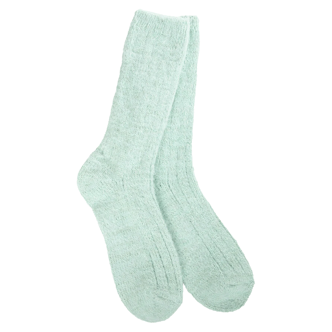 Holiday Ragg Feather Crew With Gold Lurex- Green - Socks