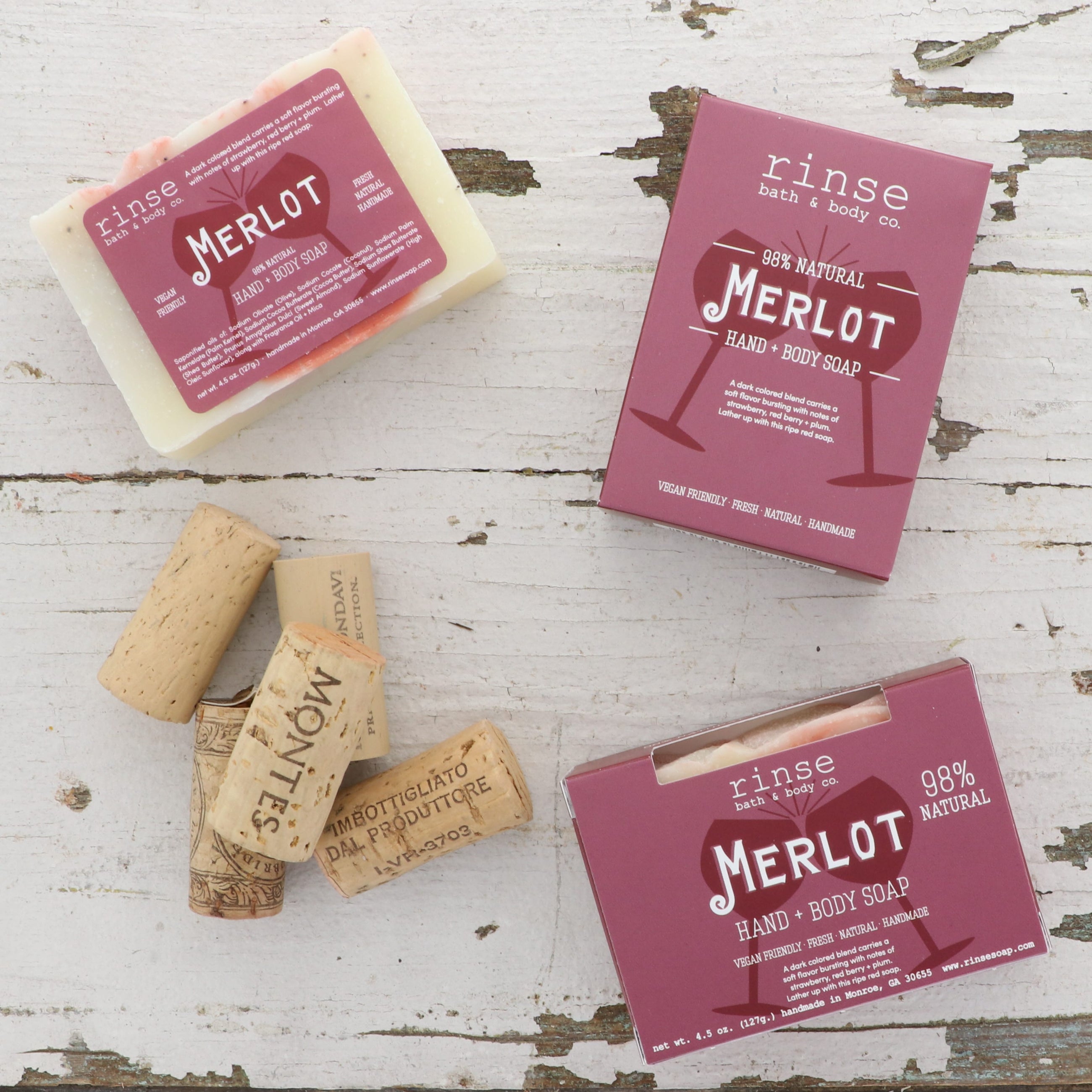 Merlot Soap from Rinse - paraben-free since 2003 - alternate angle