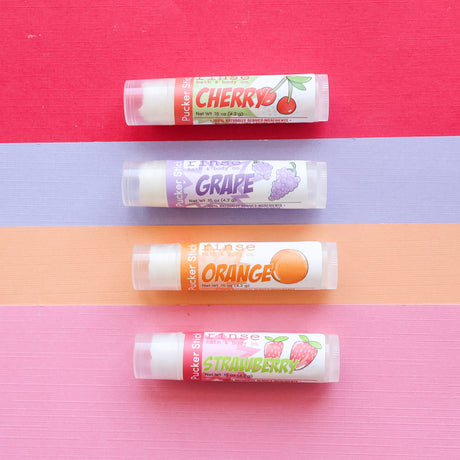 Orange natural lip balm from Rinse - nourishing lip care - alternate angle