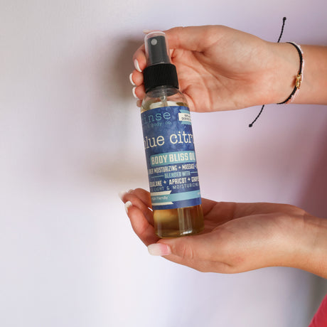 Natural Body Oil (Body Bliss) Blue Citrus — in-use