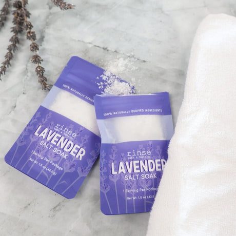 natural bath soak in Lavender by Rinse Bath & Body - detail view