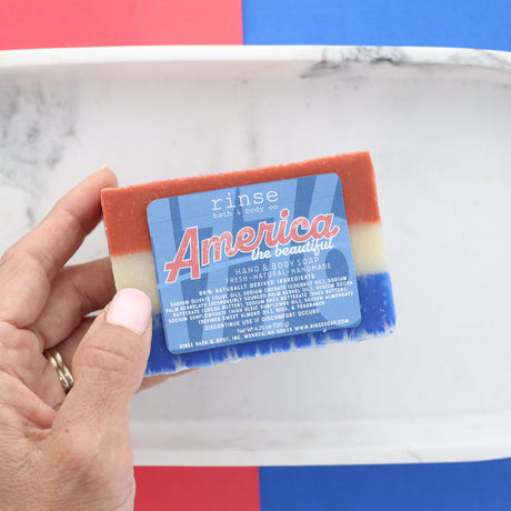 America the Beautiful Soap | Cherry Natural Bar Soap | Fourth of July Gift | Rinse