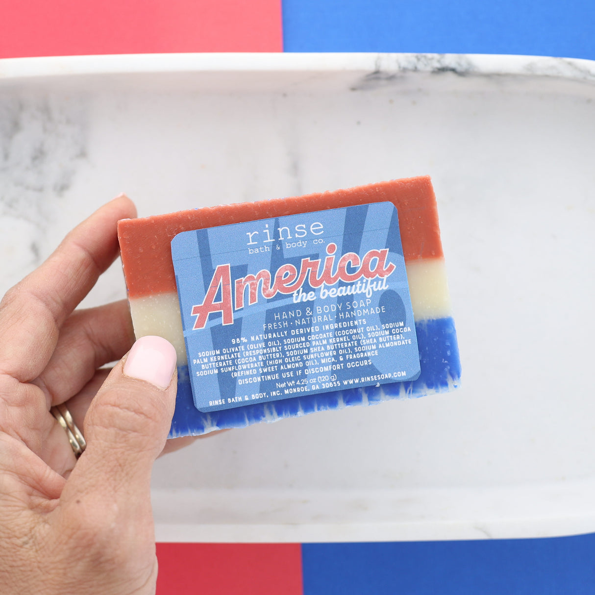 America the Beautiful Soap | Cherry Natural Bar Soap | Fourth of July Gift | Rinse