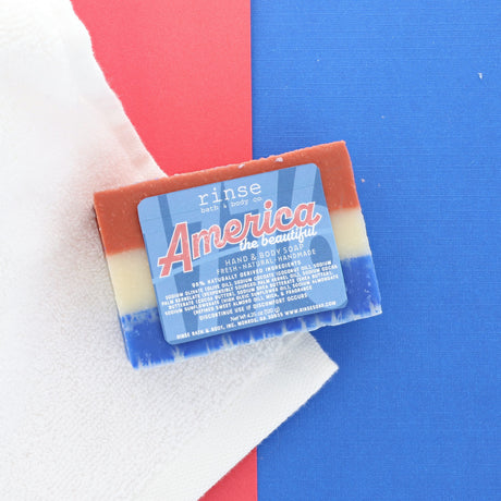 America the Beautiful Soap | Cherry Natural Bar Soap | Fourth of July Gift | Rinse