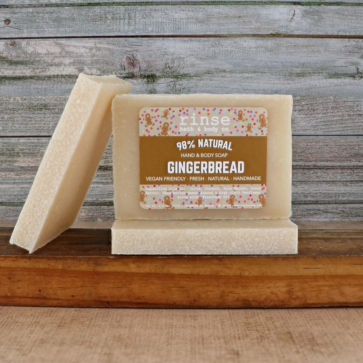Handmade Gingerbread handmade natural bar soap - naturally derived - detail view