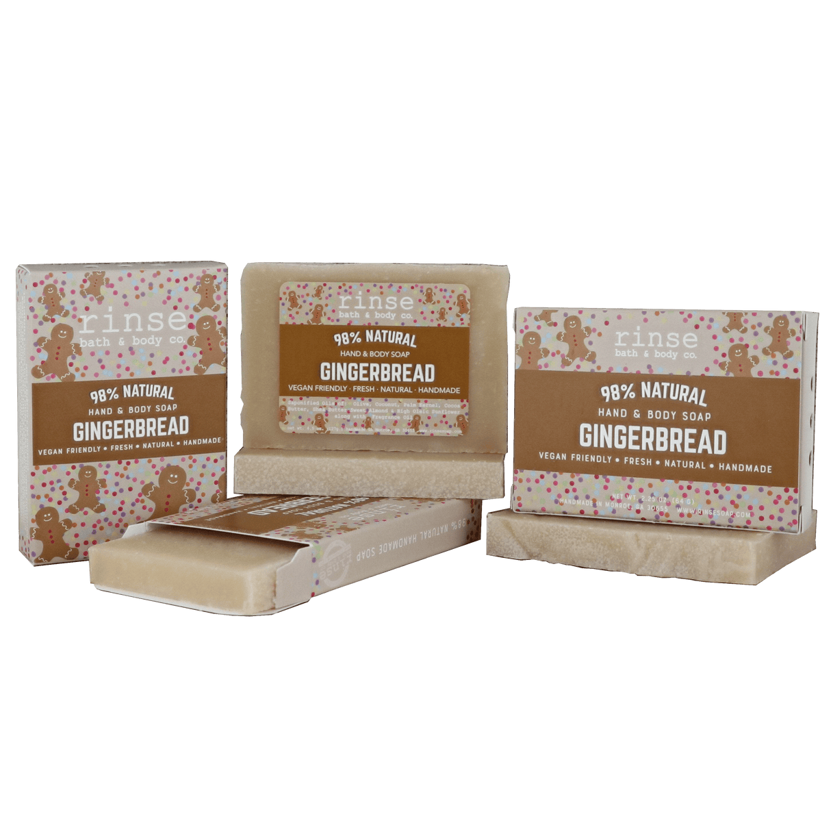 Rinse Gingerbread handmade natural bar soap - moisturizing and gentle