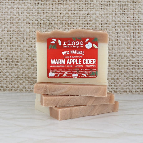 Warm Apple Cider handmade natural bar soap from Rinse - paraben-free since 2003 - alternate angle
