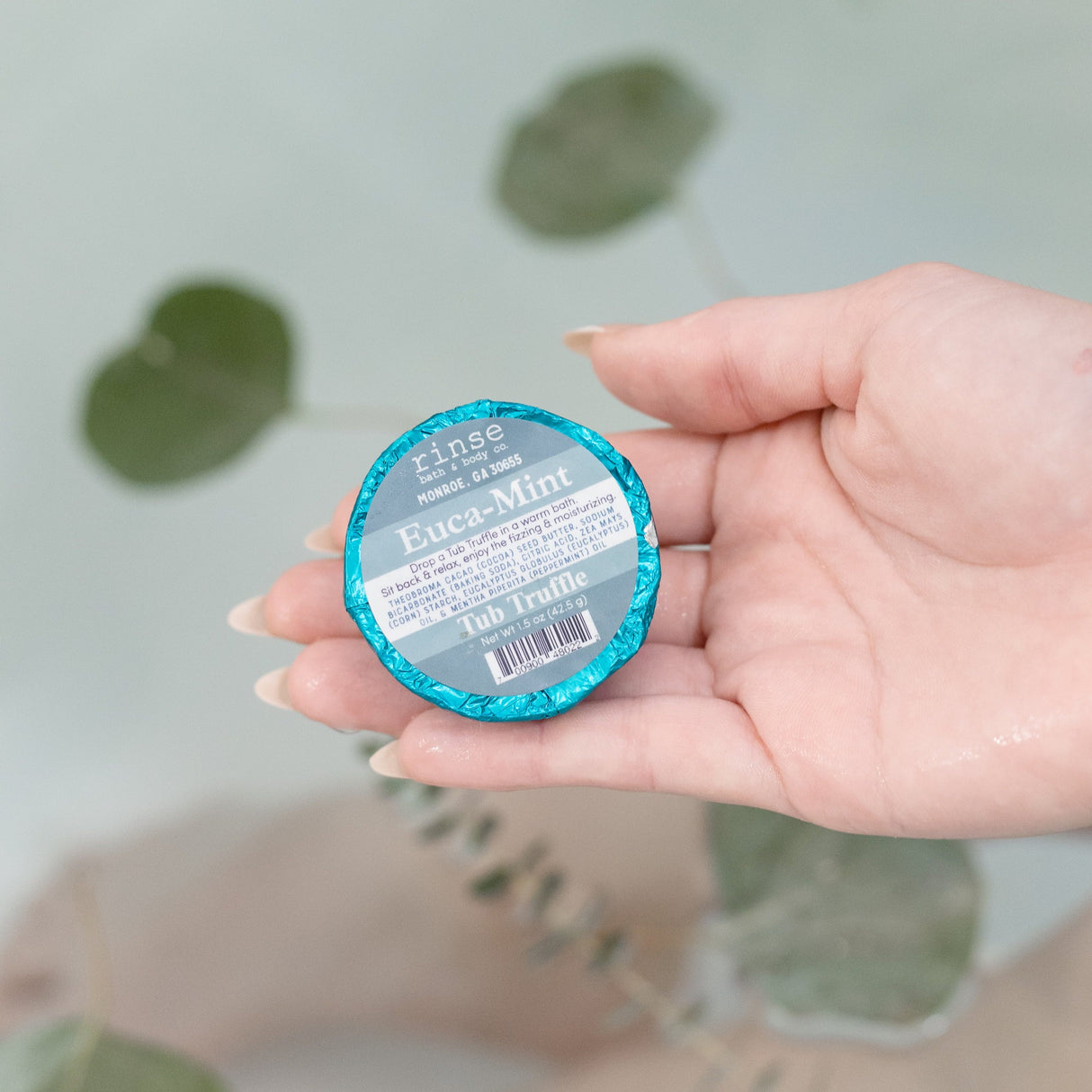 Natural bath bomb | Euca Mint | Rinse Bath & Body Co. - alternate angle
