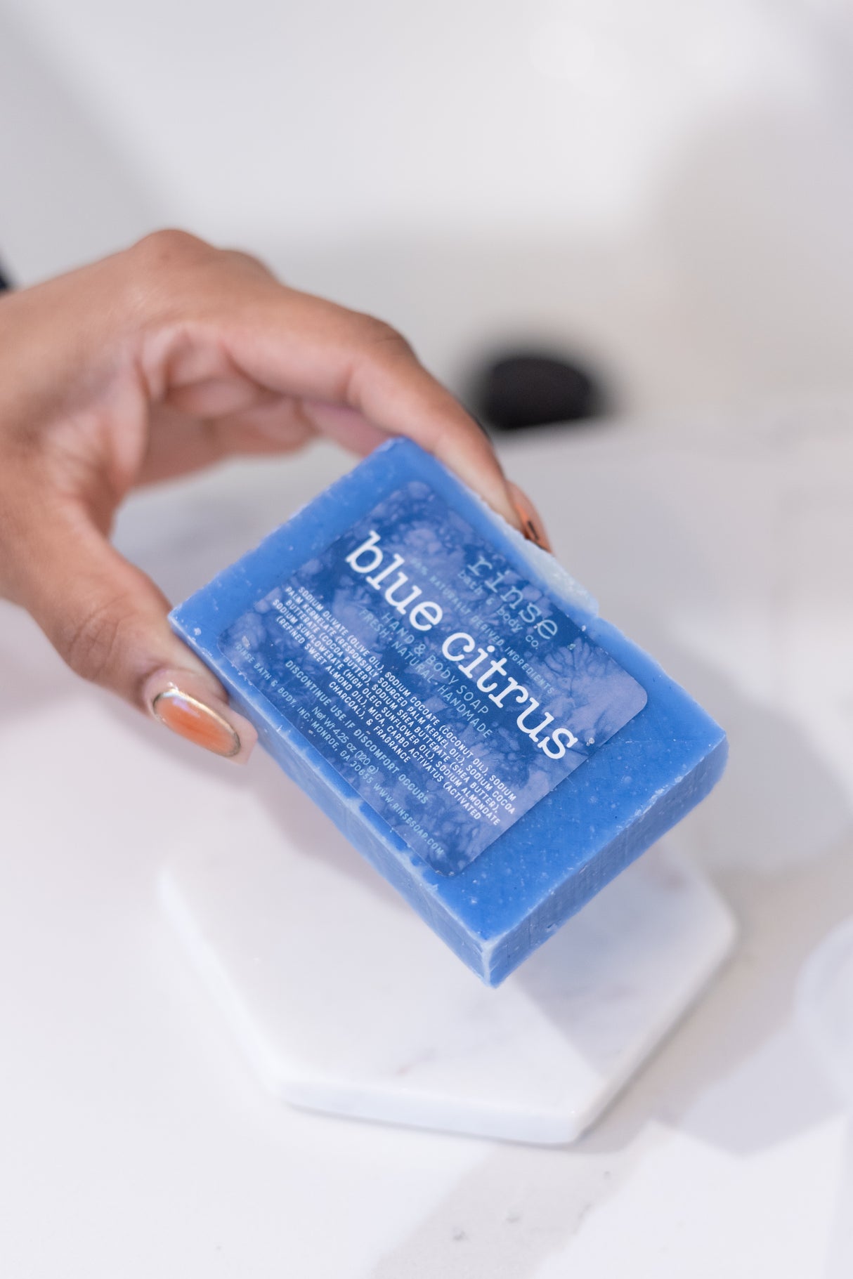 Mini Blue Citrus Soap Bar — lifestyle