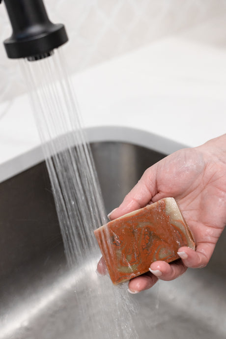 Cabernet Soap + Skin Stick Box — in-use