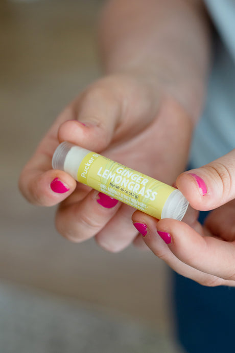 Ginger Lemongrass Pucker & Skin Stick Bundle — in-use