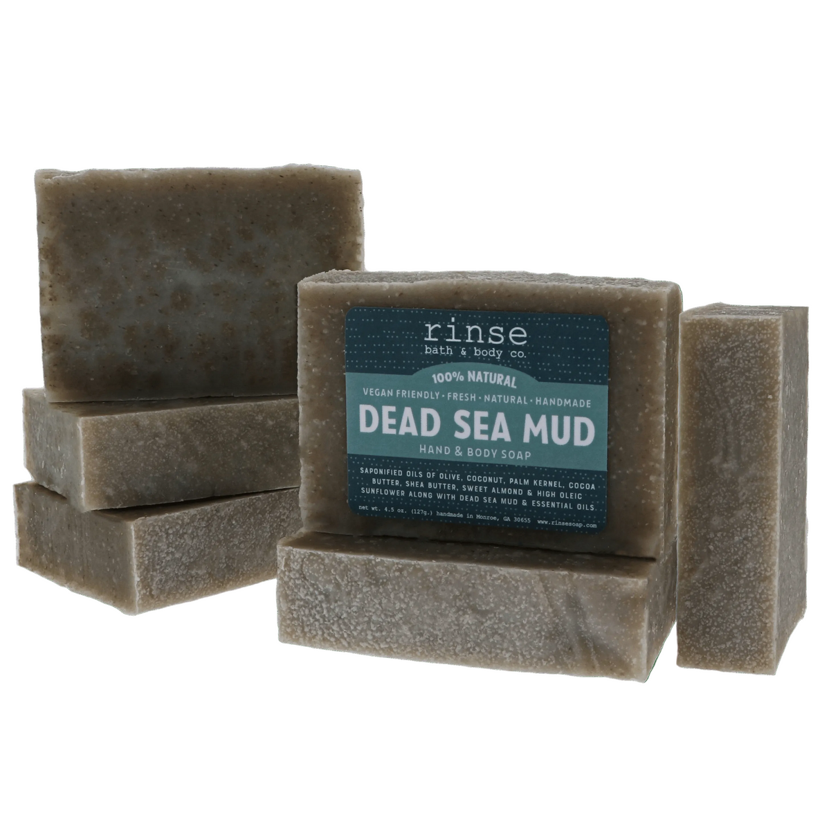 Dead Sea Mud soap bars with a visible label on a transparent background