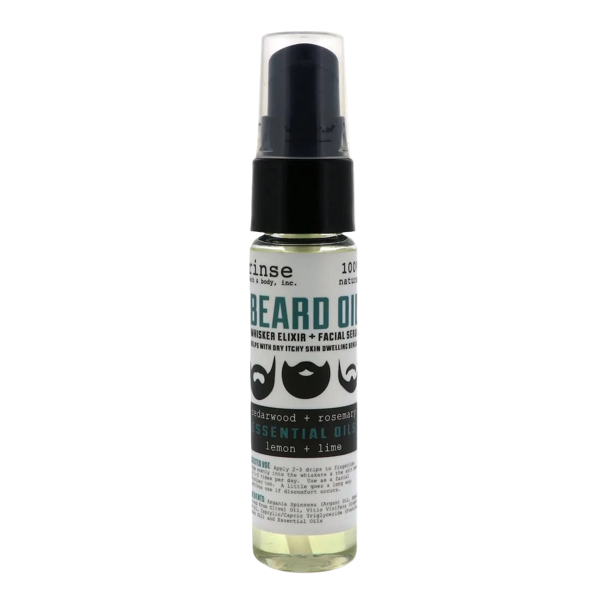 Natural Beard Oil | Vegan Men's Grooming | Skin & Whisker Elixir | 1oz | Rinse