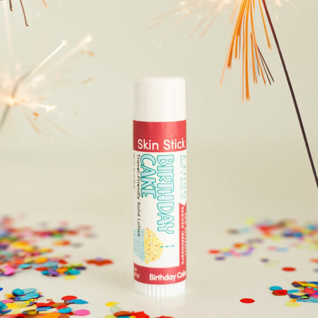 Rinse Birthday Cake solid lotion stick - mess-free hydration - detail view