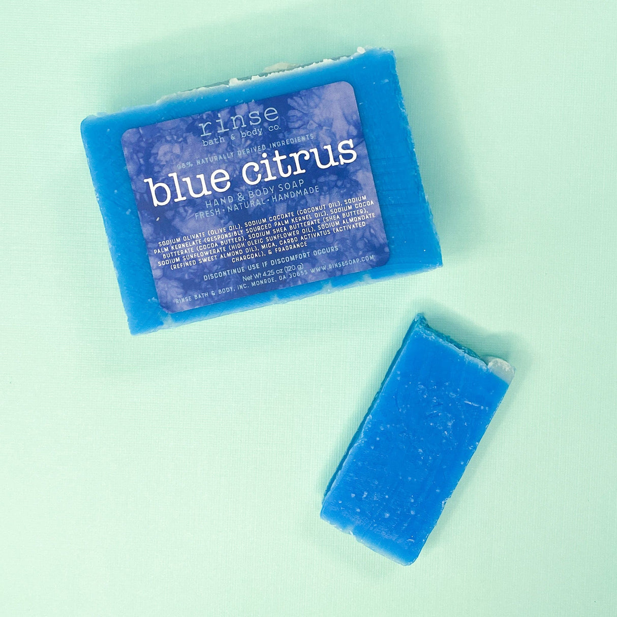 Blue Citrus natural bath & body product from Rinse - family-made since 2003 - detail view