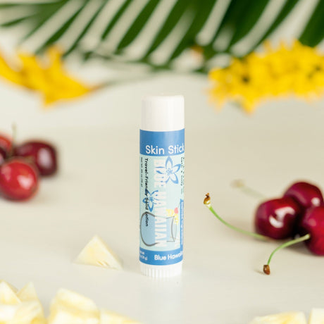 Blue Hawaiian solid lotion stick from Rinse - concentrated moisture bar - alternate angle