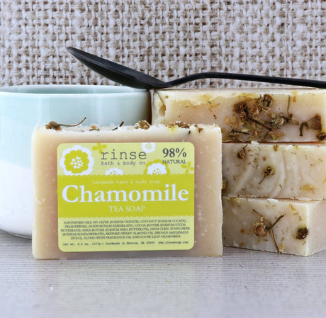 Chamomile Tea handmade natural bar soap from Rinse - paraben-free since 2003 - alternate angle
