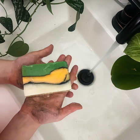 Handmade Dinomite handmade natural bar soap - naturally derived - detail view