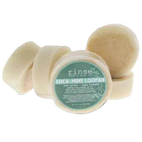 Rinse Eucalyptus Mint loofah soap, green exfoliating bar