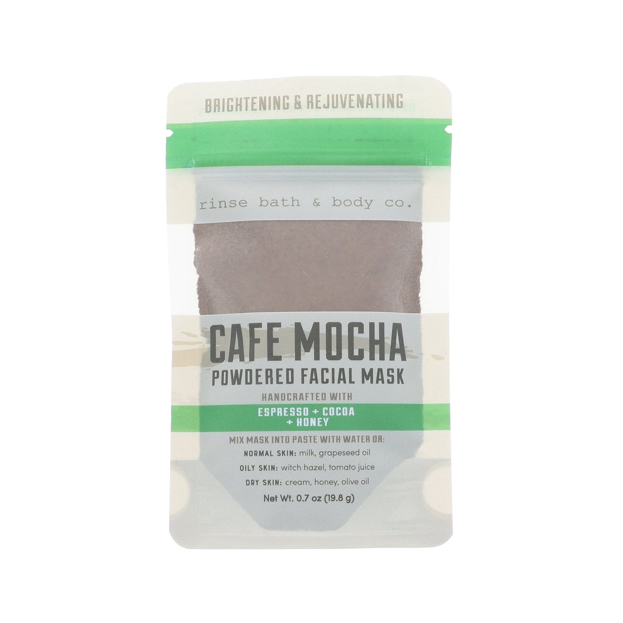 Rinse Tester - Powdered Facial Masks - handmade with care - back label