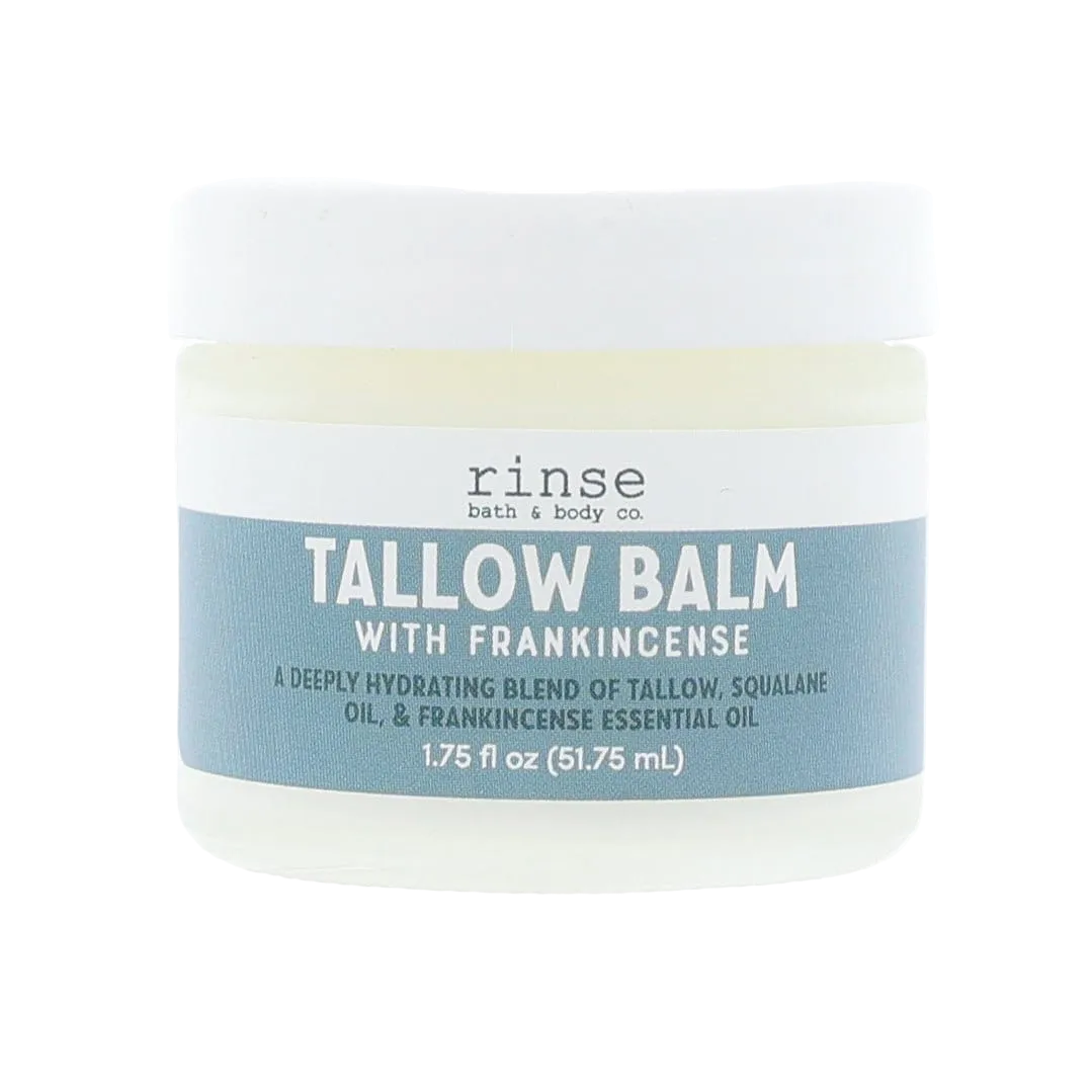 Rinse Grass-Fed Frankincense Tallow Balm in a white jar