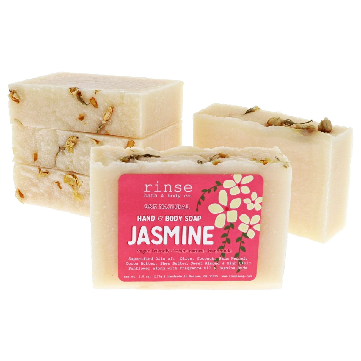Rinse Jasmine handmade natural bar soap - moisturizing and gentle