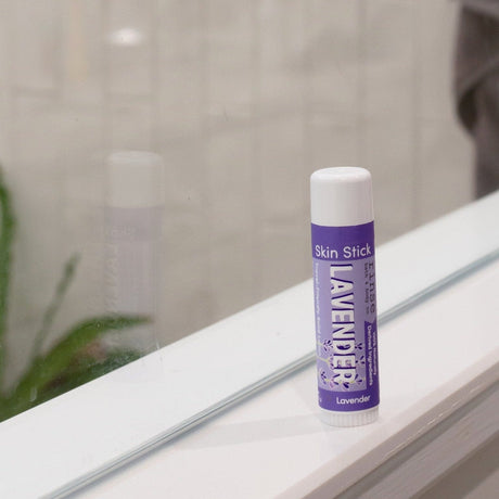 Handmade Lavender solid lotion stick - naturally derived - back label