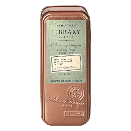 Handmade Library Author Candle Soy Wax 2oz Tin - naturally derived - texture close-up