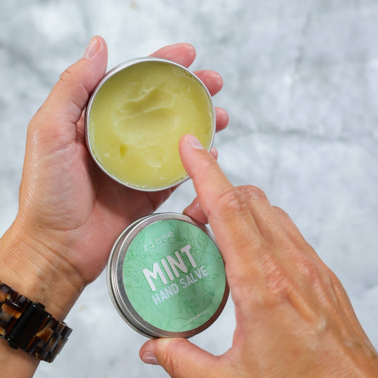 Handmade Mint natural healing salve - naturally derived - alternate angle
