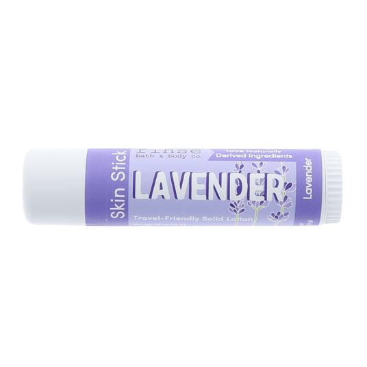 Lavender solid lotion stick from Rinse - concentrated moisture bar