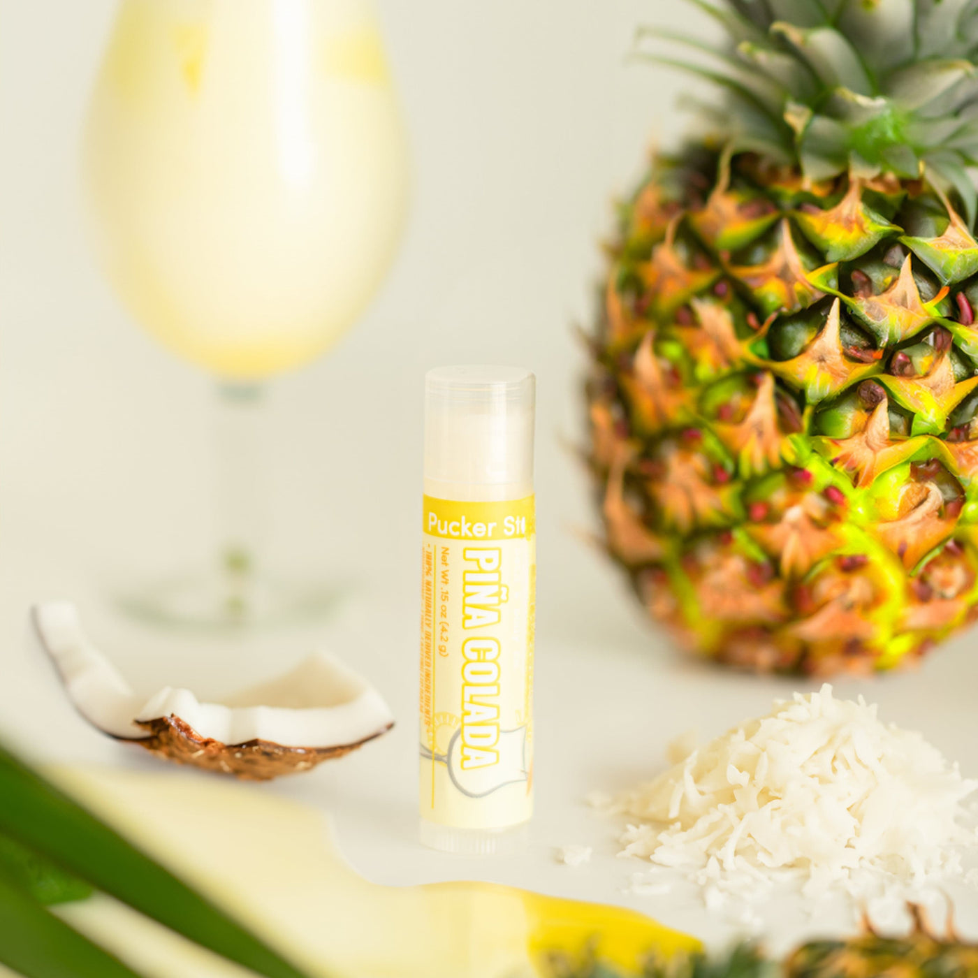 Rinse Pina Colada natural lip balm - long-lasting moisture - alternate angle