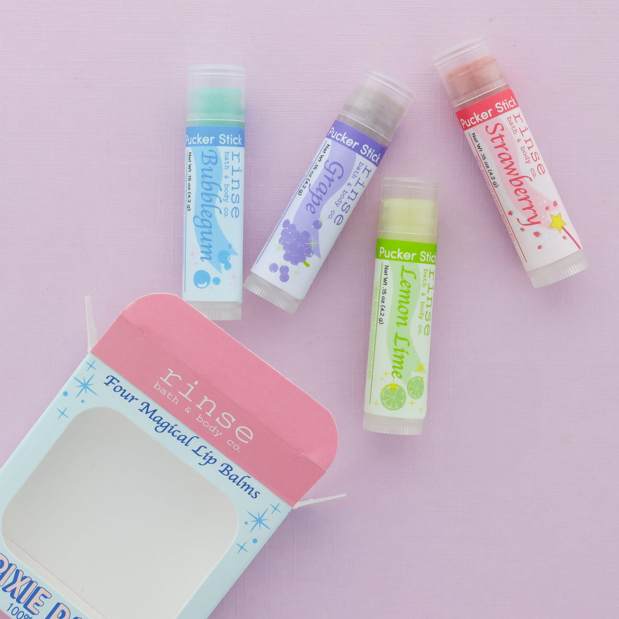 Pixie natural lip balm from Rinse - nourishing lip care - alternate angle