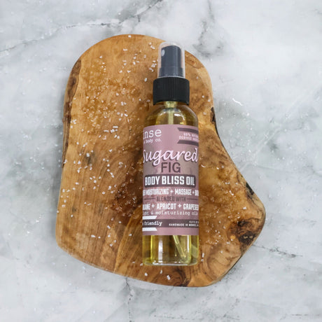 Sugared Fig natural body oil from Rinse - essential oil infused - alternate angle