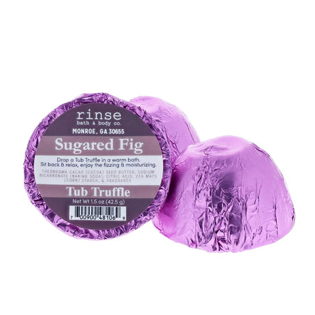 Rinse Sugared Fig bath bomb - fizzy moisturizing soak - alternate angle