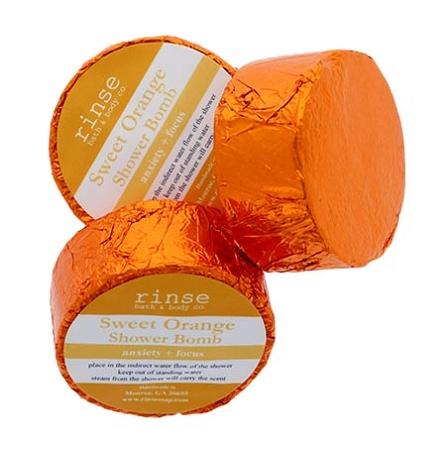 aromatherapy shower steamer in 4 Pack Sweet Orange by Rinse Bath & Body - detail view