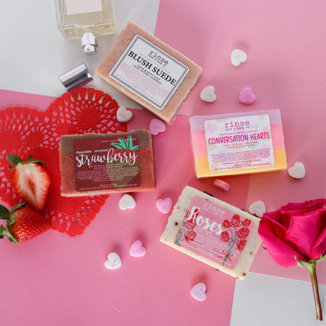 Conversation Hearts handmade natural bar soap from Rinse - paraben-free since 2003 - detail view