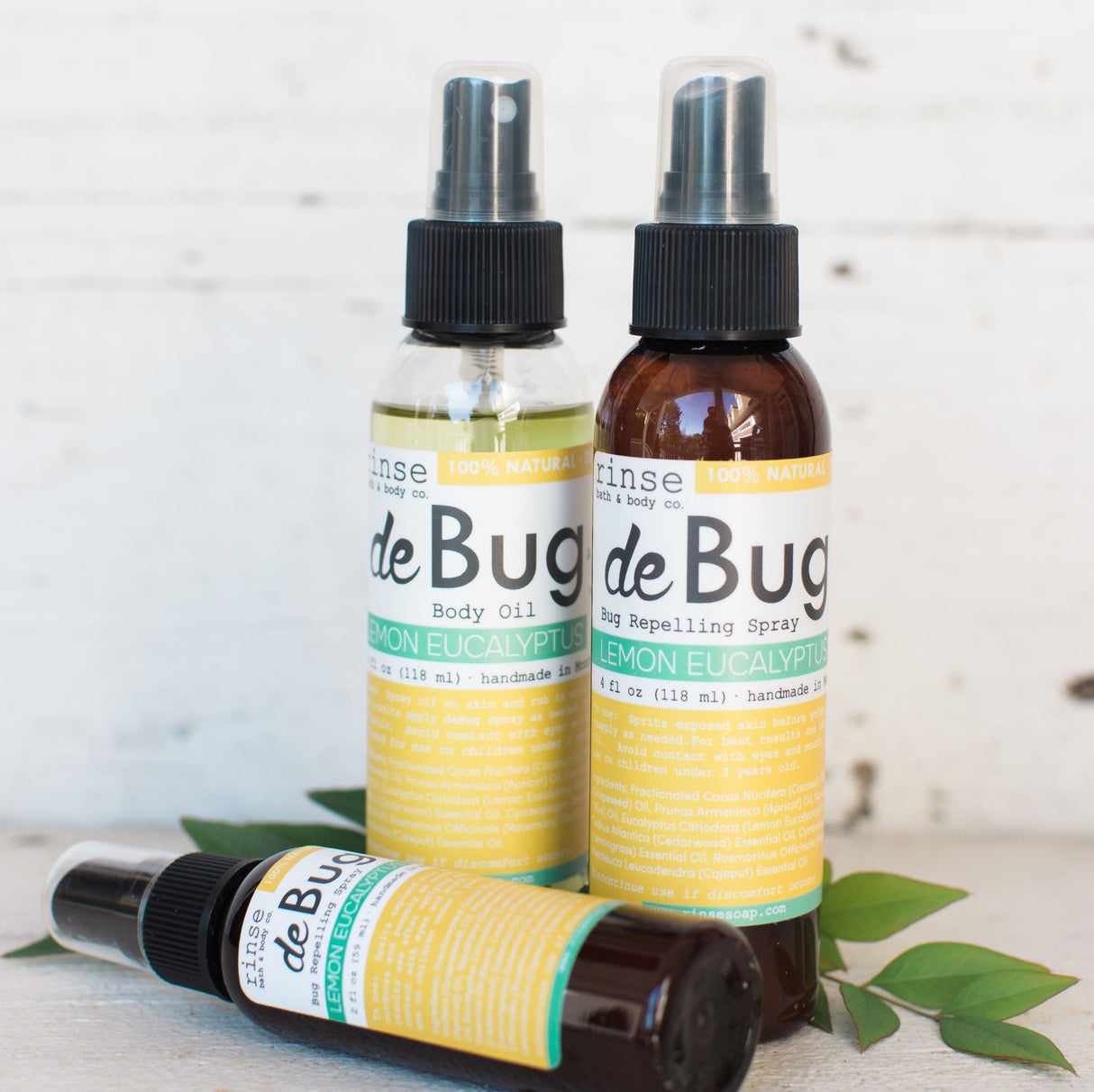 DeBug natural bug repellent collection - spray and oil by Rinse Bath & Body