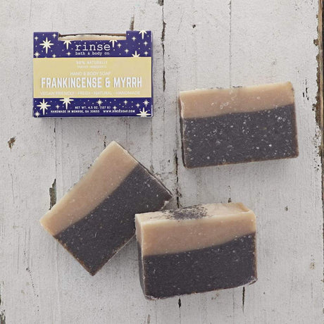 Rinse Frankincense & Myrrh Soap - Boxed - handmade natural product - alternate angle