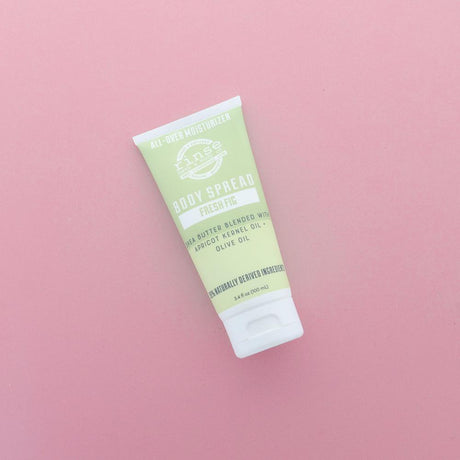 Fresh Fig natural body lotion tube from Rinse - travel-friendly formula - detail view