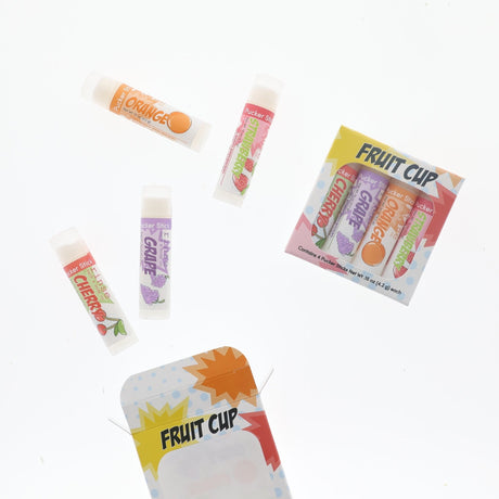 Handmade Fruit Cup natural lip balm - naturally derived - detail view