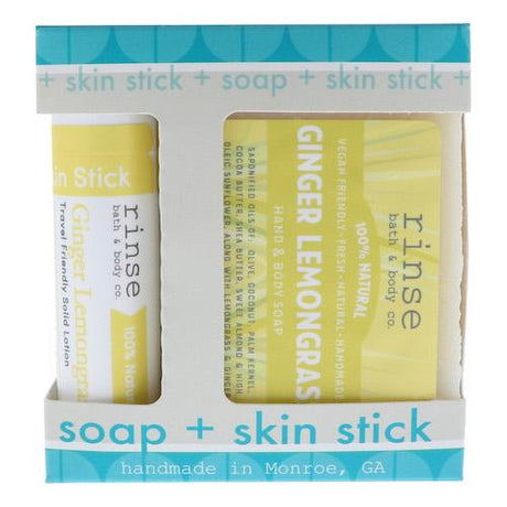 natural bath and body gift set in Ginger Lemongrass by Rinse Bath & Body