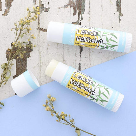 Handmade Lemon Verbena solid lotion stick - naturally derived - detail view