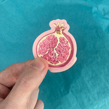 Rinse Pomegranate Sticker - handmade with care - lifestyle shot