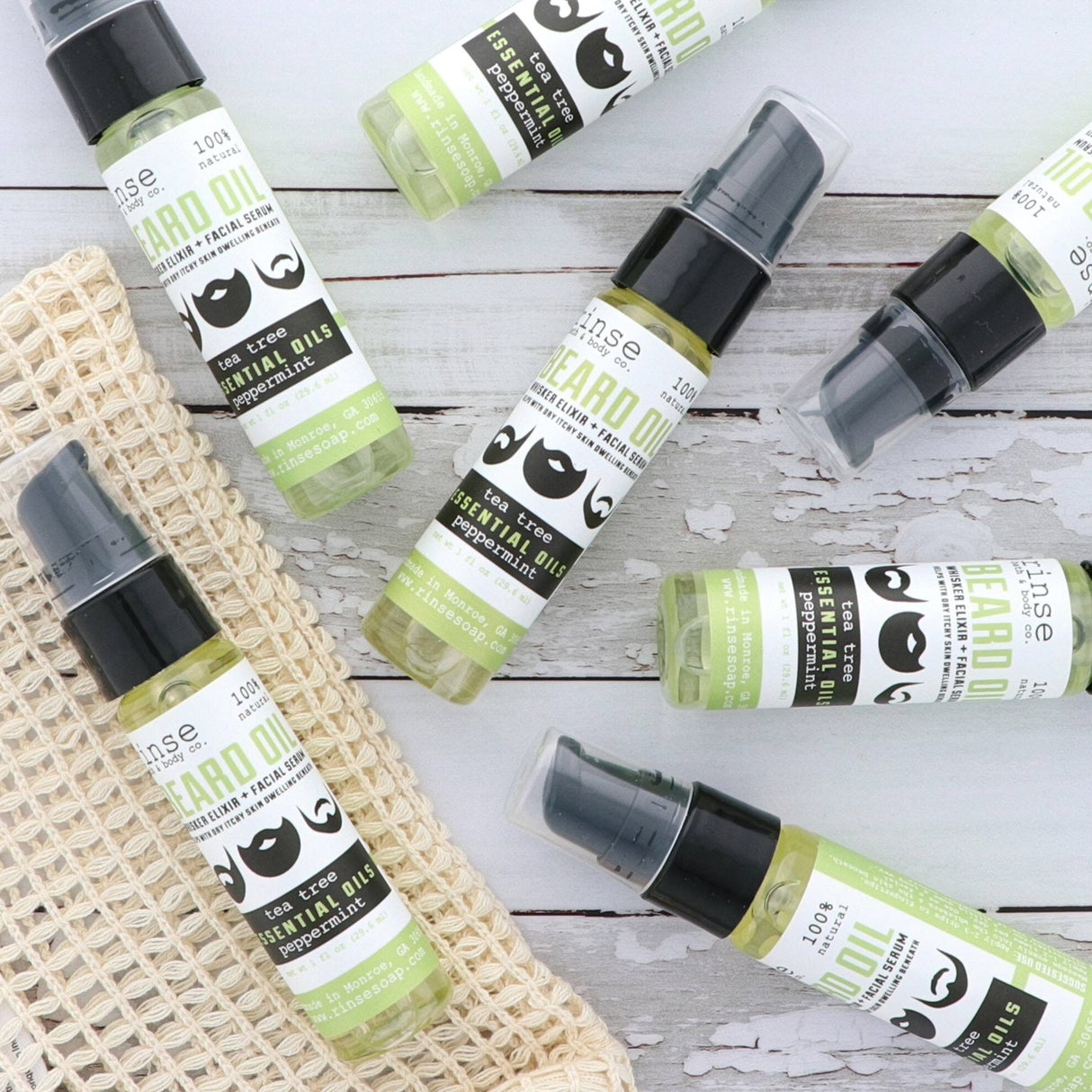 Rinse Tea Tree Mint natural facial oil serum - anti-aging hydration - detail view