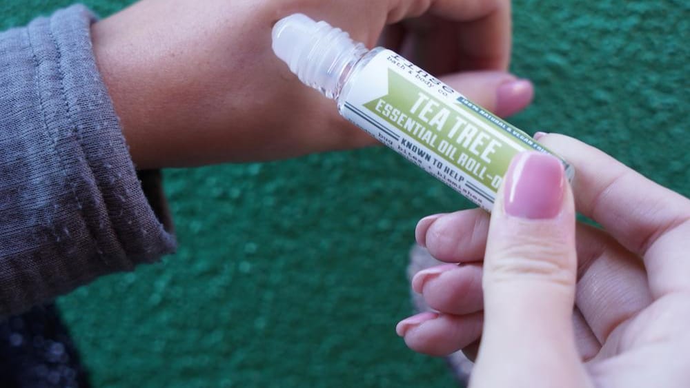 Tea Tree essential oil roll-on from Rinse - ready to apply blend - alternate angle