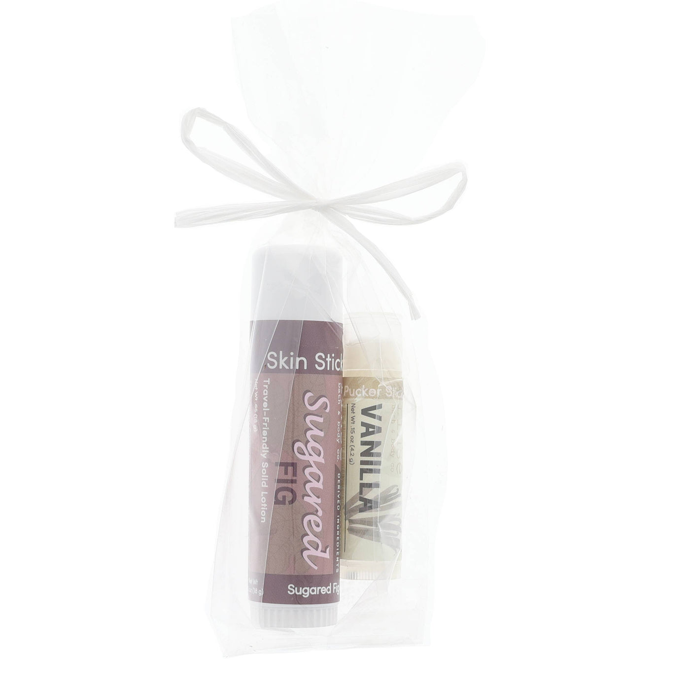 Sugared Fig & Vanilla Gift Set | Solid Lotion + Lip Balm | Holiday Skin Stick & Pucker Stick | Rinse