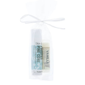 Frosted Pine Cone Gift Set | Solid Lotion + Lip Balm Sticks | Holiday Gift Favorite | Rinse