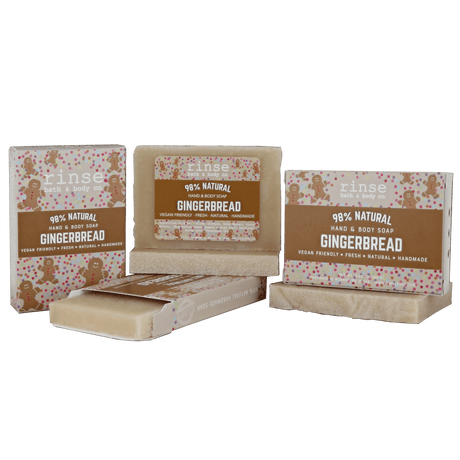 Rinse Gingerbread handmade natural bar soap - moisturizing and gentle