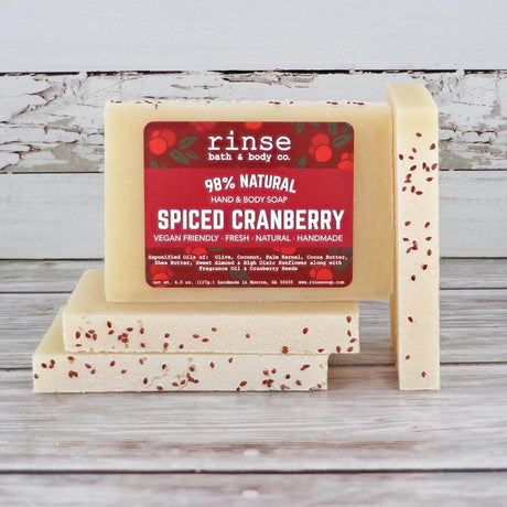 Rinse Spiced Cranberry handmade natural bar soap - moisturizing and gentle - alternate angle