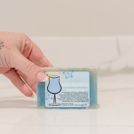 Natural handmade natural bar soap | Blue Hawaiian | Rinse Bath & Body Co. - lifestyle shot